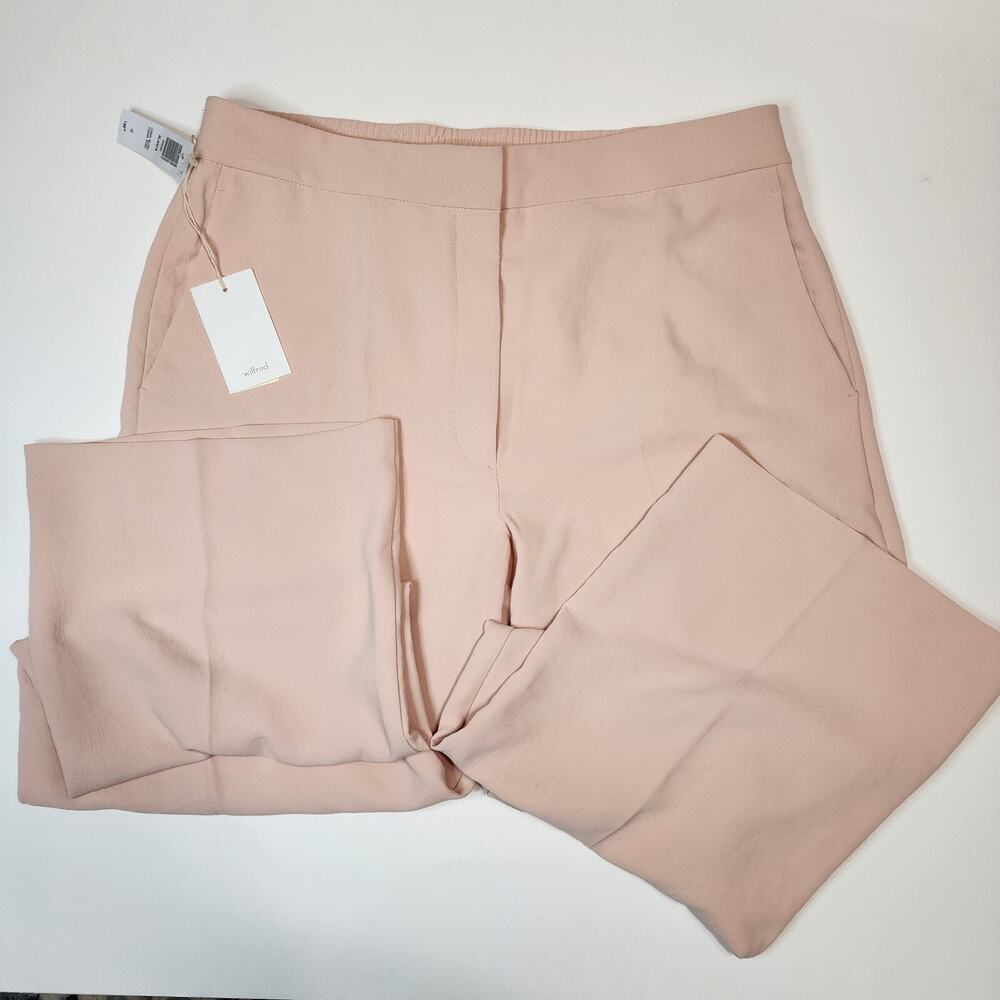 Aritzia Wilfred Alanya High Waisted Wide Leg Dress Pant Trousers Blush Size 16